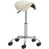 HOCKER Lederlook creme - Chromfarben/Creme, Textil/Metall (46/53/46cm) - CLP