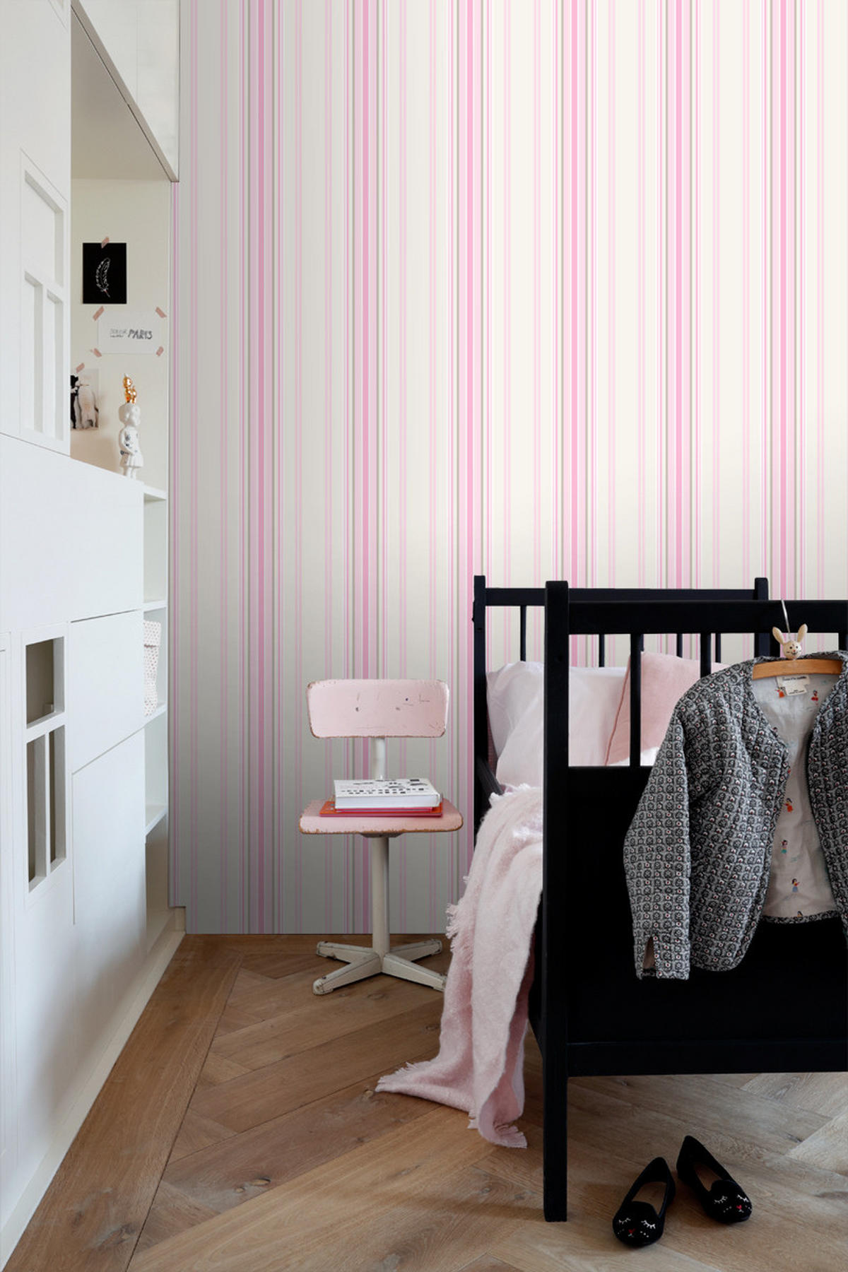 TAPETE Streifen 53 cm x 10.05 m - Pink, Papier (53/0.1cm) - ESTAhome