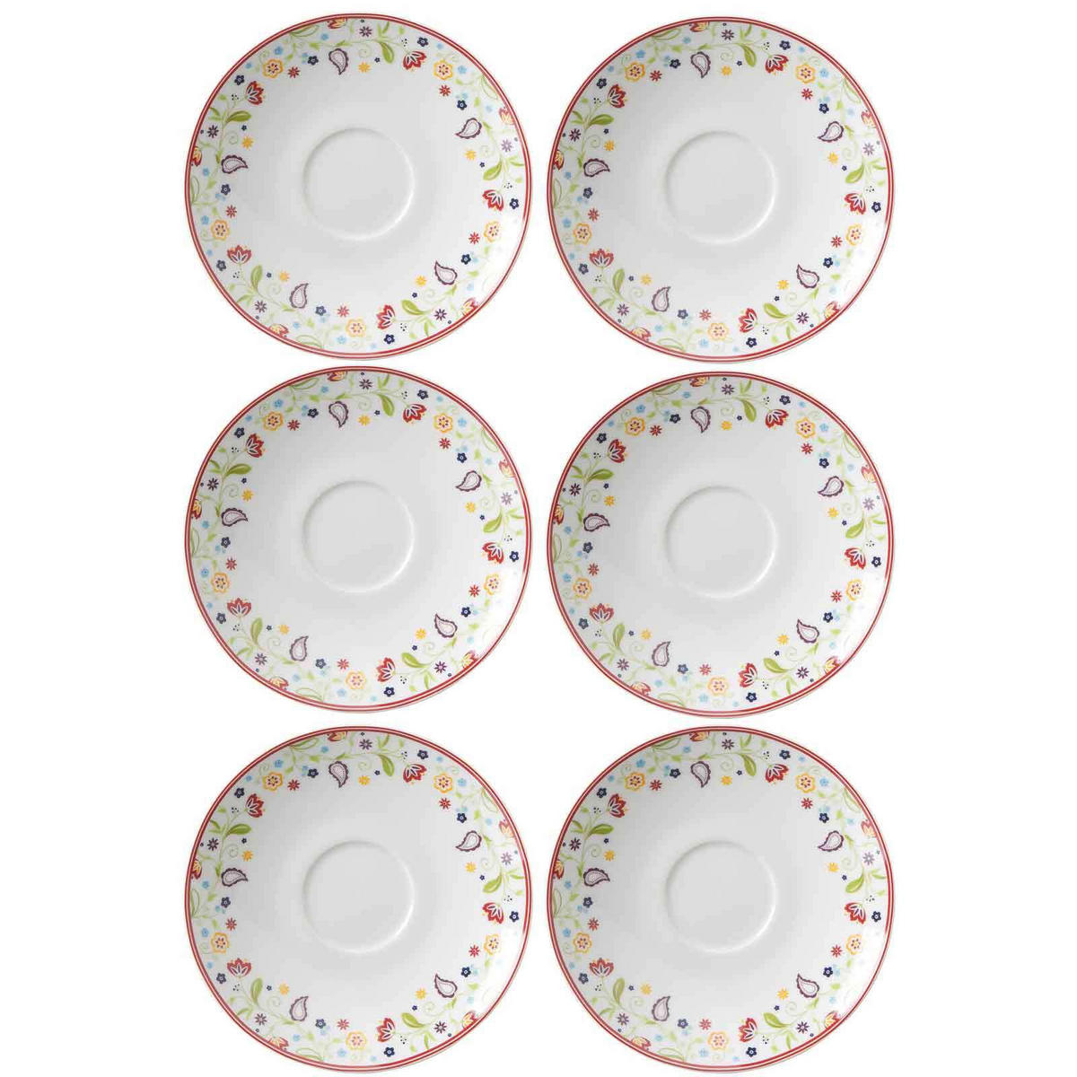 KAFFEEUNTERTASSEN Shanti bunt ø 16.0 cm 6er Set - Multicolor, Keramik (16cm) - Ritzenhoff Breker