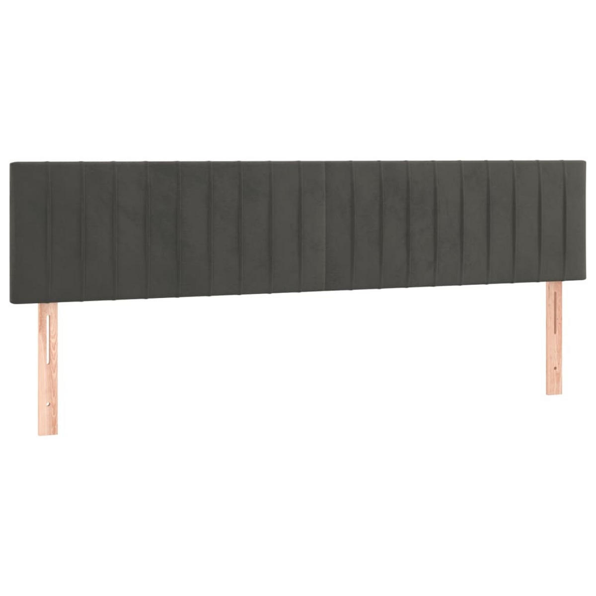 BOXSPRINGBETT mit Matratze und LED, 78/88 cm Kopfteil, 180/200 cm aus Samt, Dunkelgrau - Dunkelgrau, Holz/Textil - vidaXL