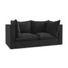 2-SITZER SOFA Samt Stoff Schwarz - Schwarz, Holzwerkstoff/Kunststoff (180/77/90cm) - Makamii