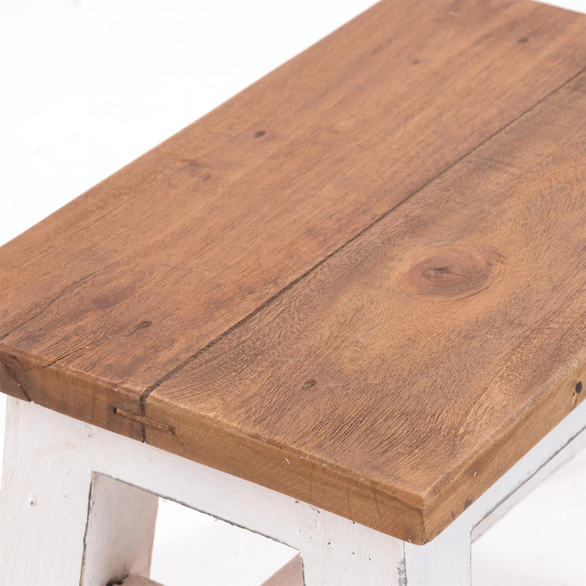 BLUMENHOCKER Monte Mahagoni Massivholz 06 weiß-landhaus - Weiß, Holz (30/21/20cm) - DESIGN DELIGHTS