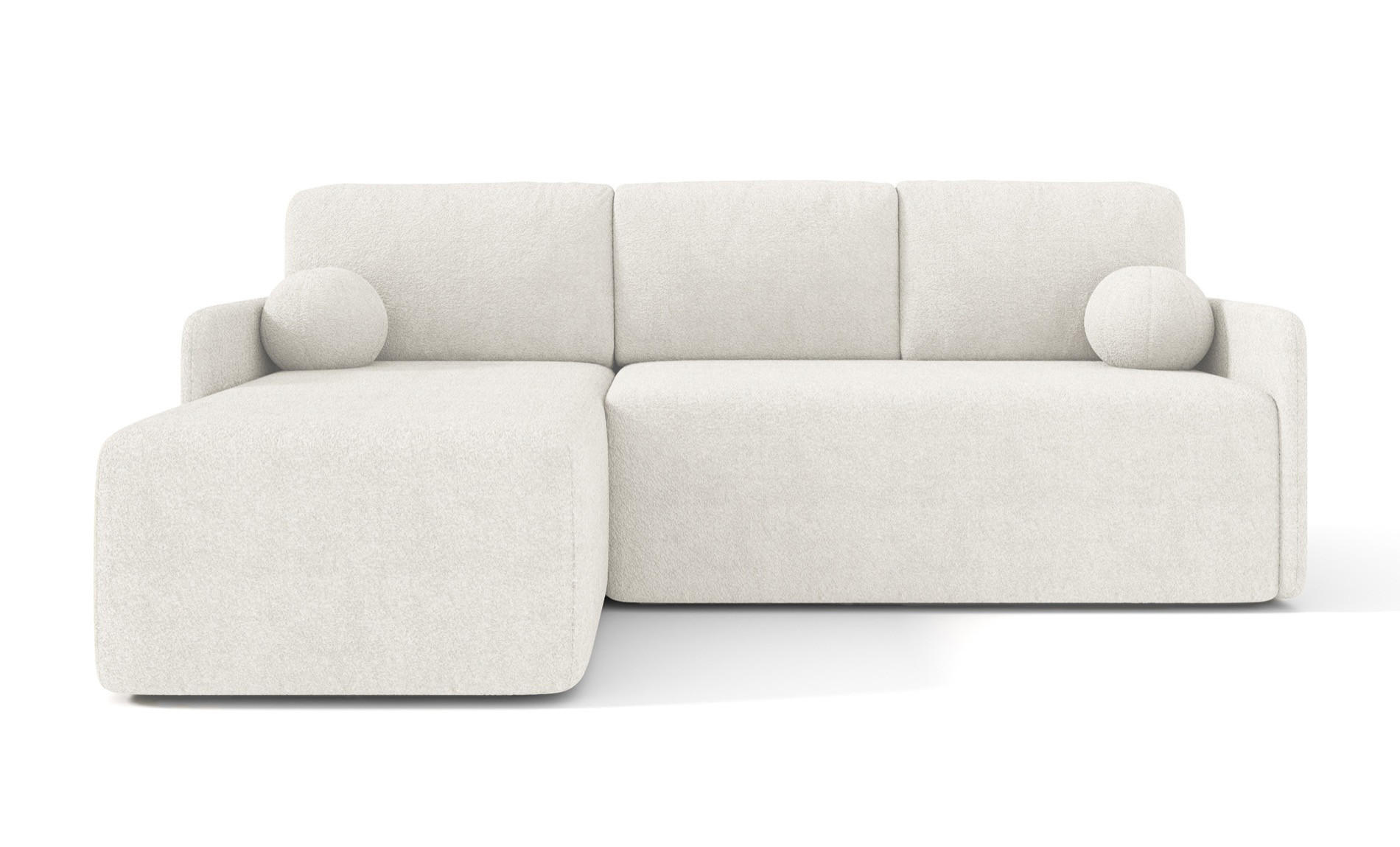 ECKSOFA Bloom Creme Bouclé - Creme, Textil (212/142cm) - Selsey