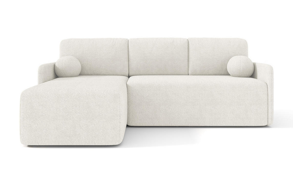 ECKSOFA Bloom Creme Bouclé - Creme, Textil (212/142cm) - Selsey