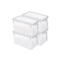 FRISCHHALTEDOSEN aus PP Kunststoff mit Griff 4 Teilig Rechteckige Umweltfreundlich & ungiftig Hochwertiges Material 29 x 15 x 15 cm - Weiß, Kunststoff (29/15/15cm) - Livingandhome