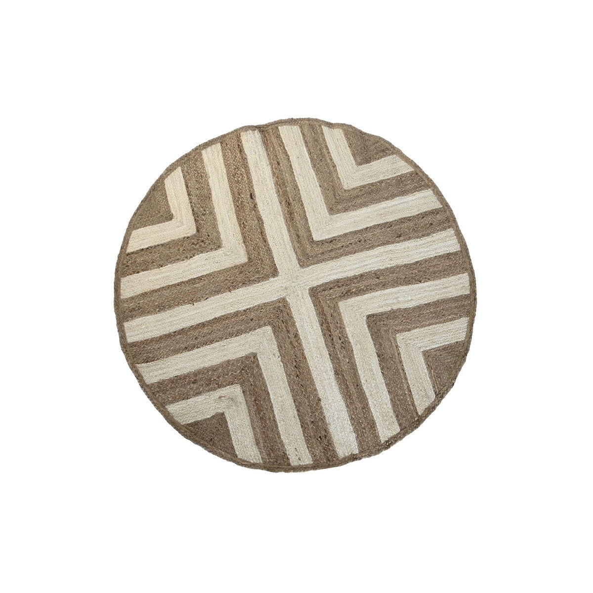 TEPPICH Scandi Weiß Hellbraun Jute (200 x 200 x 1 cm) - Multicolor, Textil (200/200cm) - DKD Home Decor