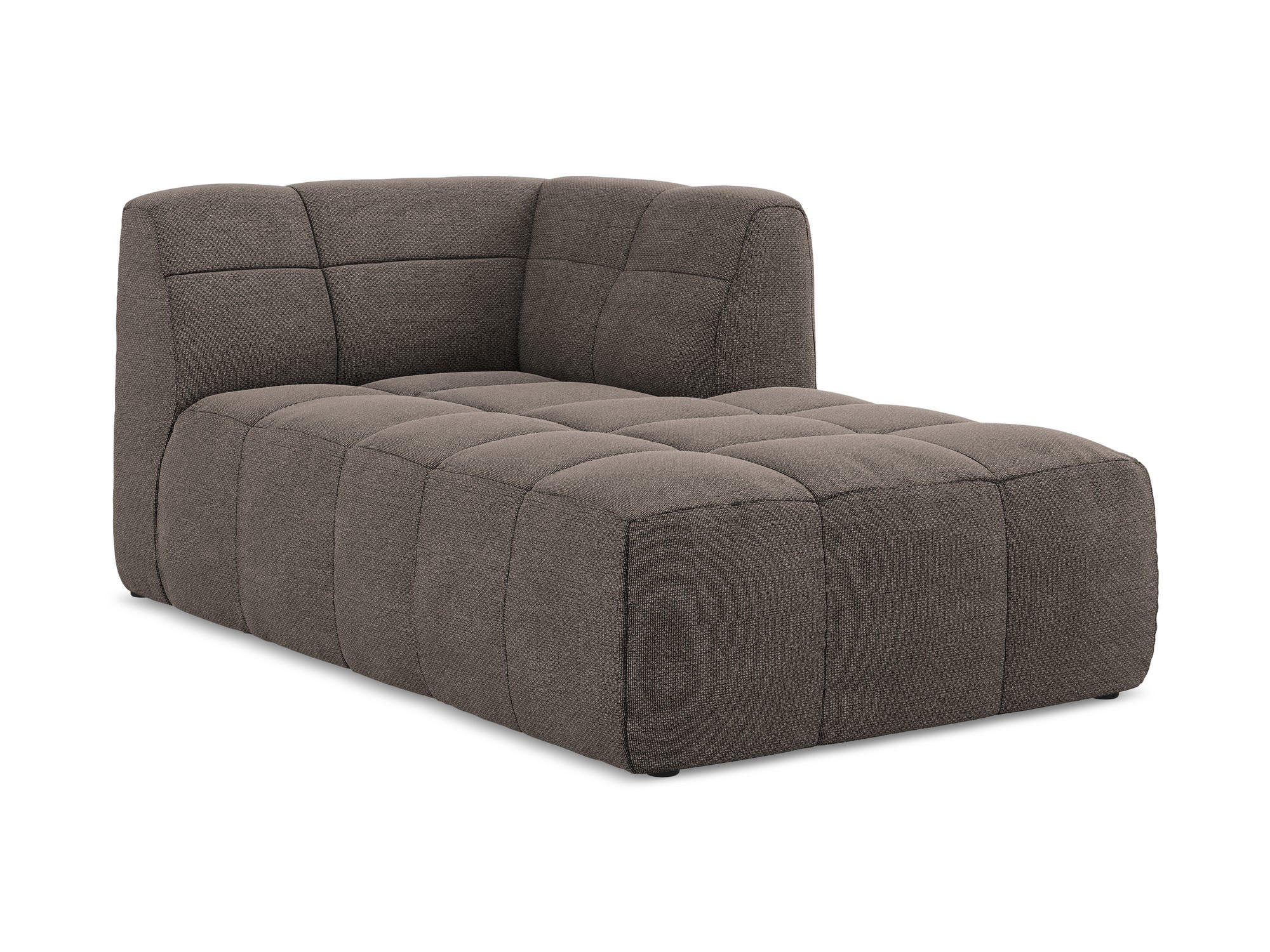SOFAELEMENT Rechts Bouclé Stoff Braun - Schwarz/Mokka, Holzwerkstoff/Kunststoff (101/77/175cm) - Makamii