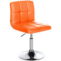 DREHSTUHL Lederlook orange - Chromfarben/Orange, Textil/Metall (44/74/49cm) - CLP