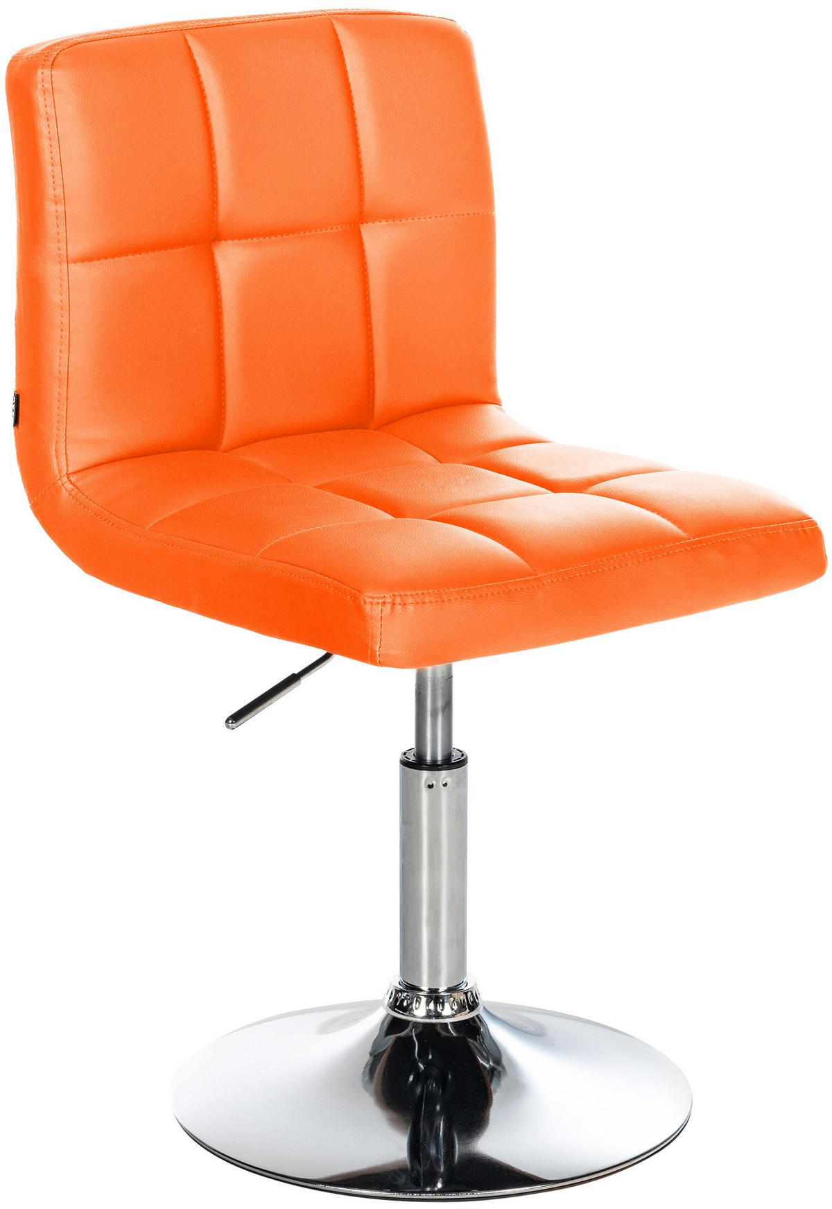 DREHSTUHL Lederlook orange - Chromfarben/Orange, Textil/Metall (44/74/49cm) - CLP