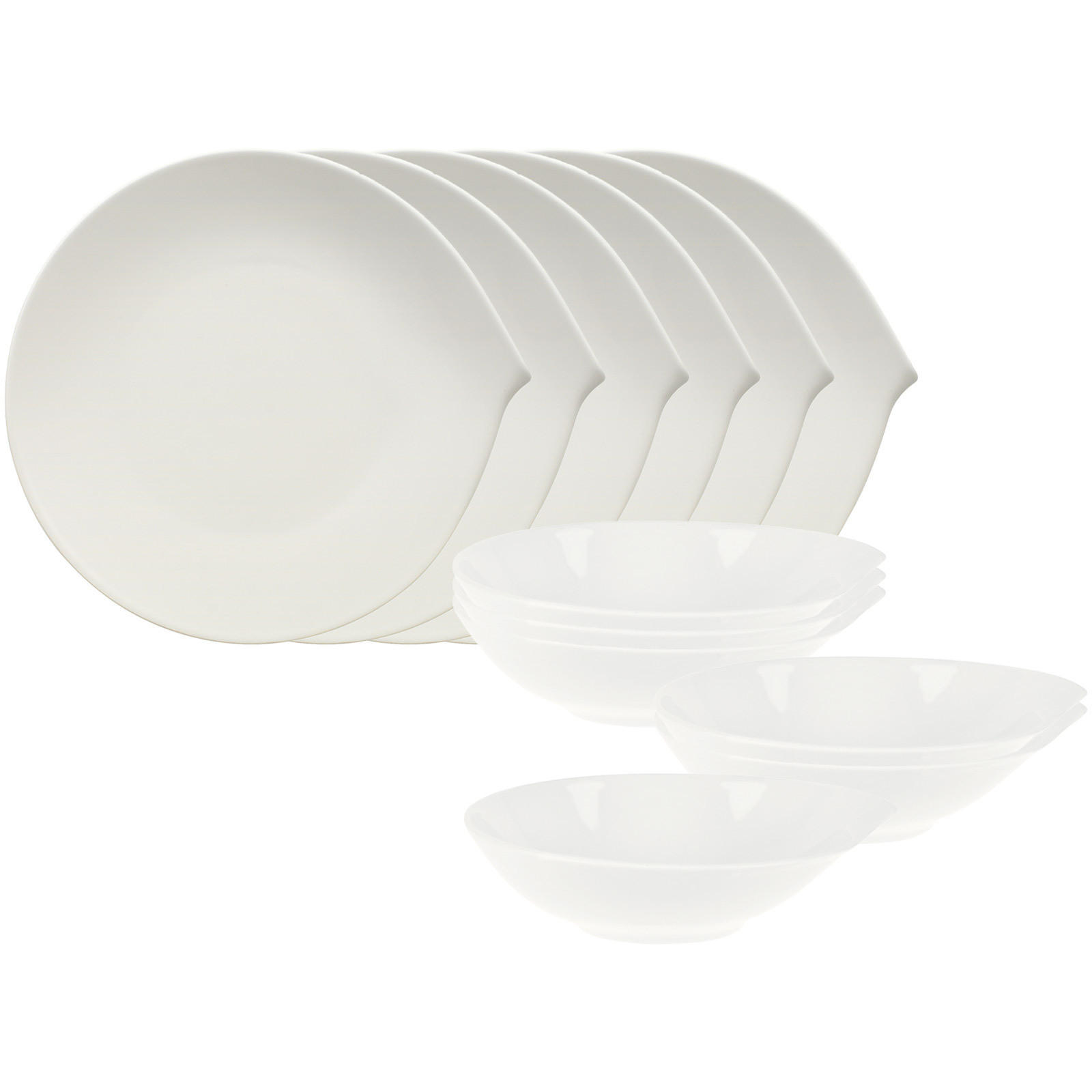 TAFELSERVICE Flow weiß 12er Set - Weiß, Keramik (1/1/1cm) - Villeroy & Boch