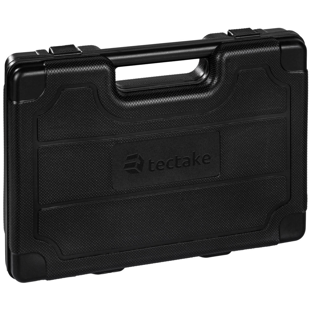 RATSCHENSCHLÜSSELSATZ, inklusive Kunststoffkoffer,schwarz - Schwarz, Metall (33/24/5.5cm) - tectake