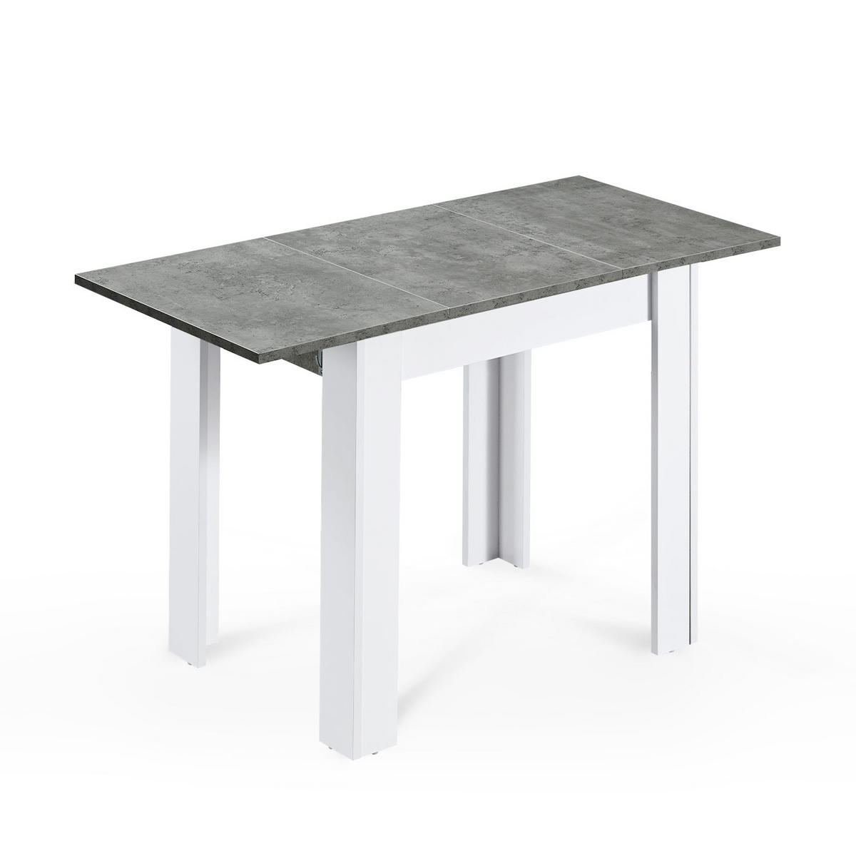 ESSTISCH LIVIUS 80-120/60/74 cm - Weiß/Grau, Holzwerkstoff (80/60/74cm) - B&D Home