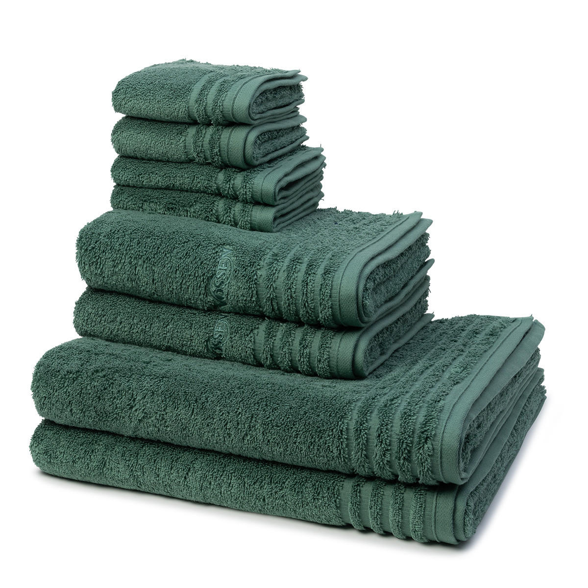 FROTTIERSET Vienna Style Supersoft 8-teilig - Grün, Textil (50/100cm) - Vossen