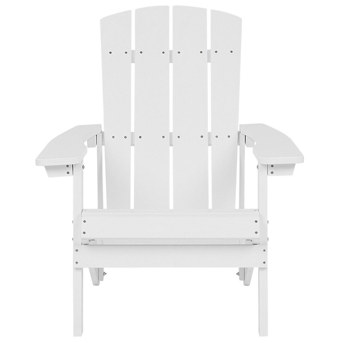 GARTENSTUHL Kunstholz weiß Adirondack - Weiß, Kunststoff (75/88/88cm) - Beliani