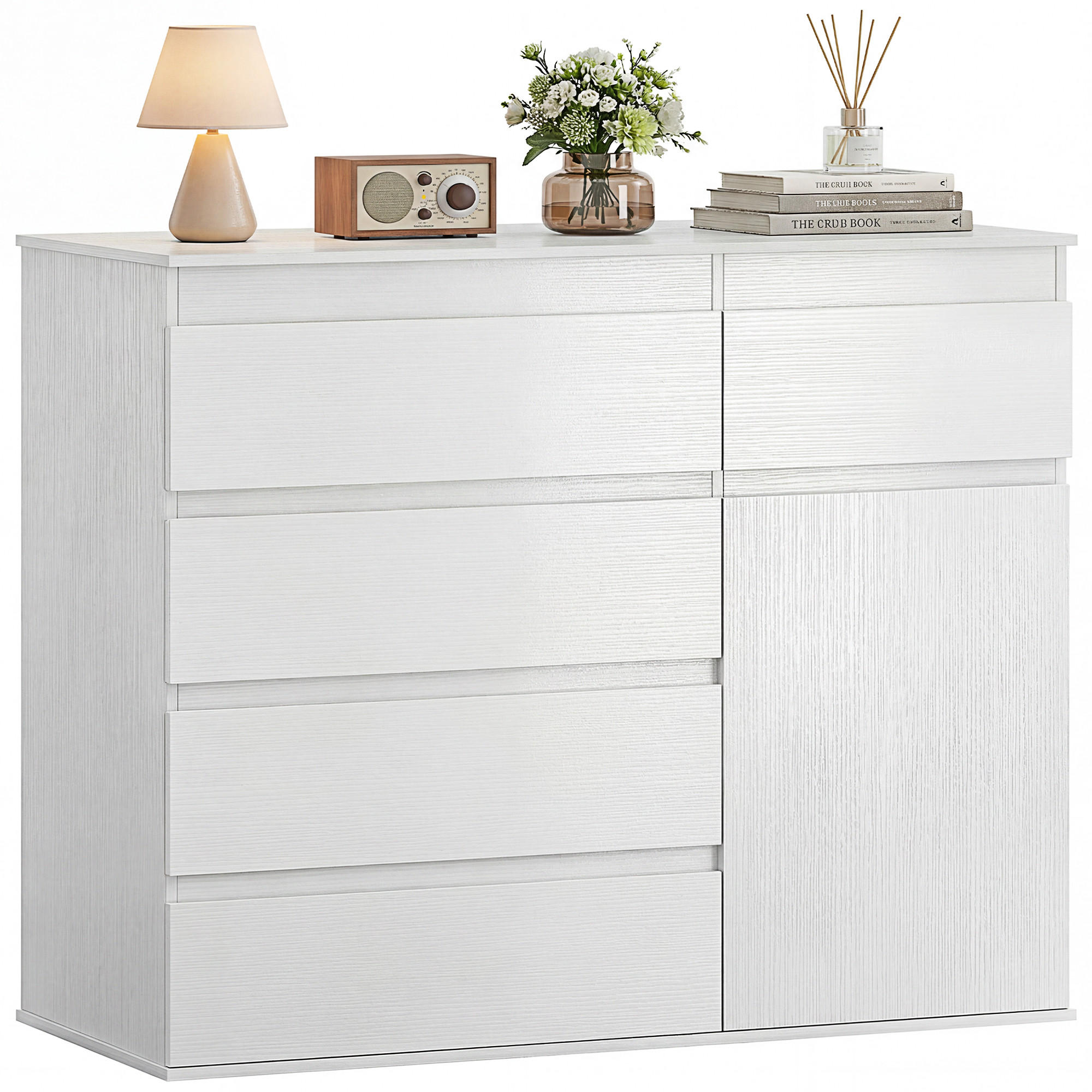KOMMODE Weiß 100/40/80 cm - Weiß, Holzwerkstoff (100/80/40cm) - PANGIVO