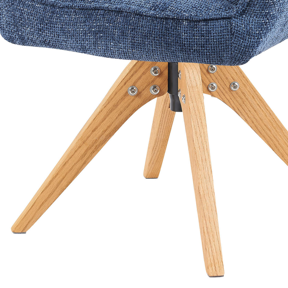 DREHSTUHL Mika-Theo - Honigeiche/Blau, Eichenholz/Holz (59/84/66cm) - DUBI Möbel