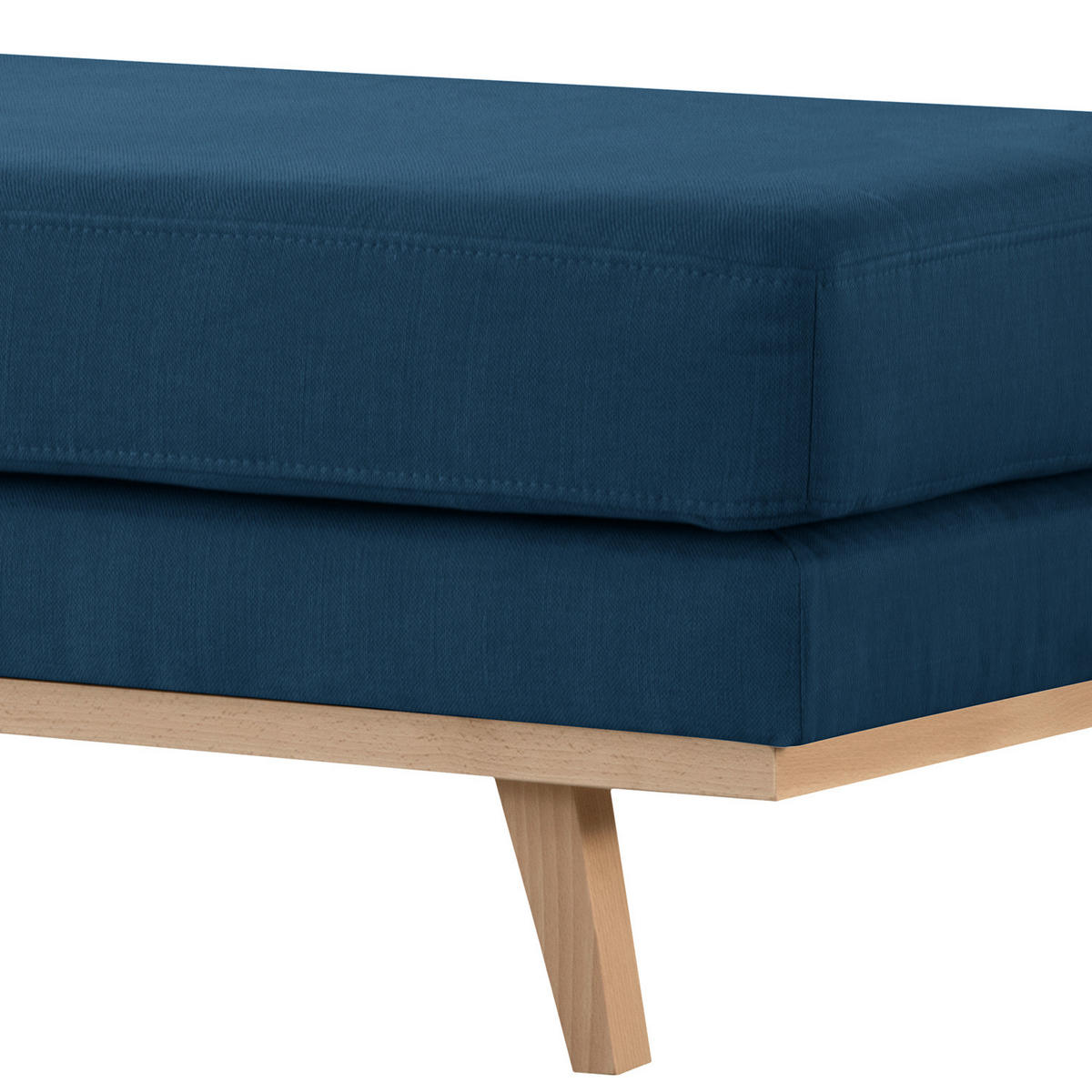 HOCKERBANK - Blau/Buchefarben, Buchenholz/Textil (180/43/81cm) - home24