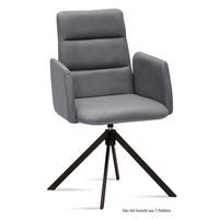ARMLEHNSTUHL drehbar (2er-Set) Deidre 52x92x60 Schwarz/Grau - Schwarz/Grau, Kunststoff (60/92/52cm) - 58aufmkessel