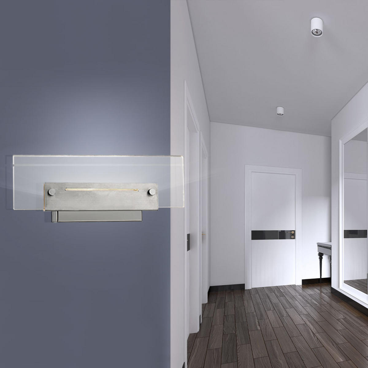 LED WANDLEUCHTE Metall Chrom Silber - Silberfarben, Metall (11/5.5/26cm) - Esto