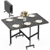 ESSTISCH DE-08416 für 4-6 Personen mit 6 Rollen Schwarz - Schwarz, Holzwerkstoff (120/80/73cm) - ComfortXL