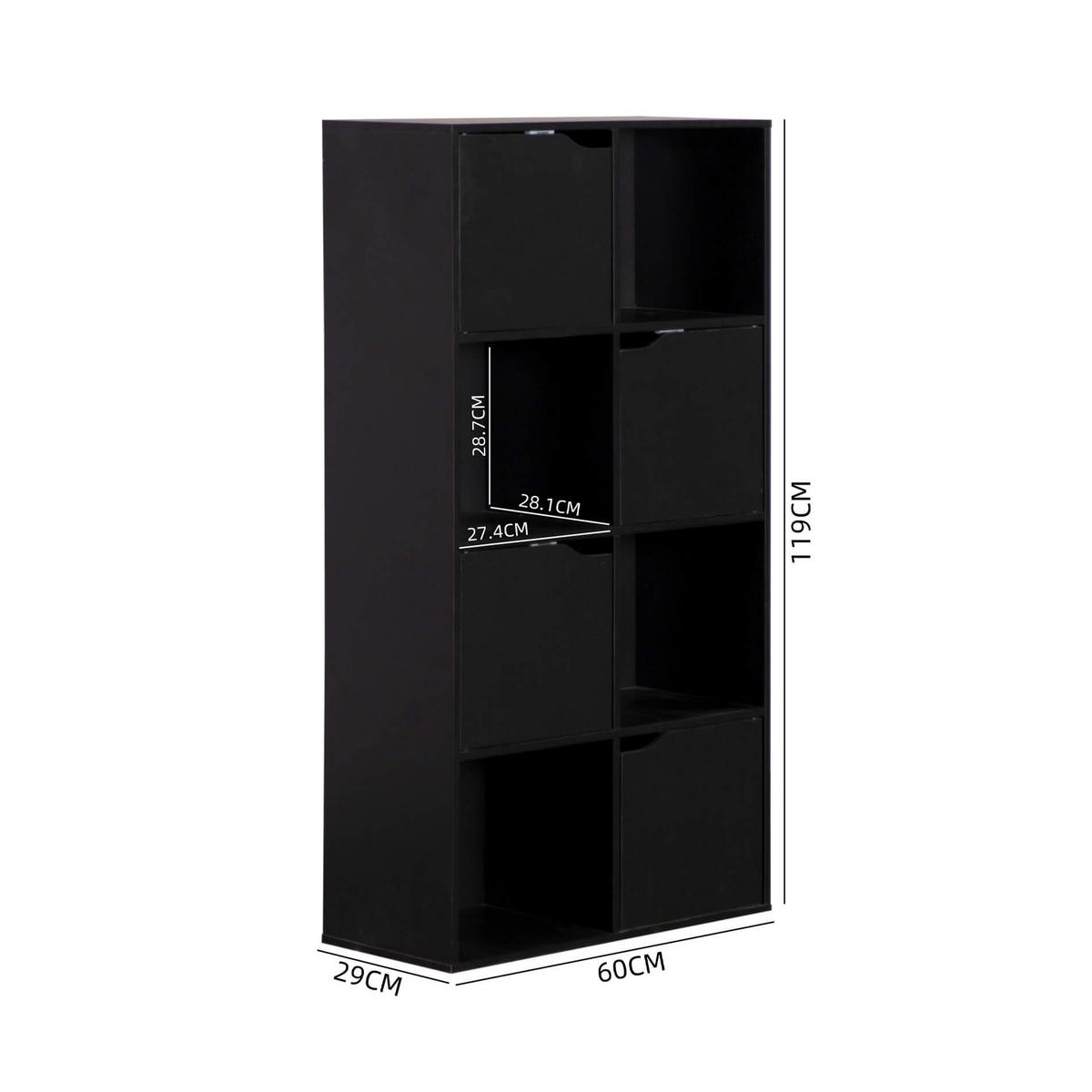 BÜCHERREGAL Schwarz 29/60/119 cm - Schwarz, Holzwerkstoff (60/119/29cm) - Mobili Rebecca