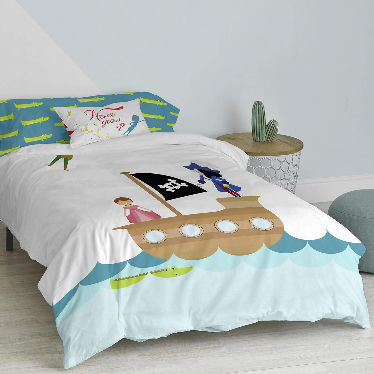 BETTBEZUG 2er-Set teiliges flying boy 135/140x200 cm (standardgrösse) mehrfarbig - Multicolor, Textil (140/200cm) - Happy Friday