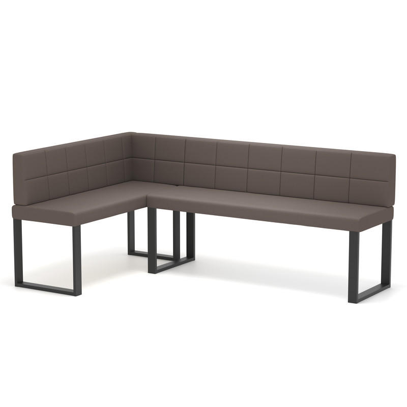 ECKBANK links SANA U Kunstleder gesteppt, 142/196 cm Braun - Braun, Kunststoff/Textil (142/196cm) - Idohome