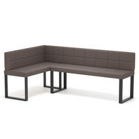 ECKBANK links SANA U Kunstleder gesteppt, 142/196 cm Braun - Braun, Kunststoff/Textil (142/196cm) - Idohome
