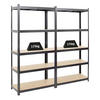 SCHWERLASTREGAL Ragnar 2er-Set mit 2x 180x90x40 cm Fachlast 175 kg Schwarz - Schwarz, Metall (180/180/40cm) - PROREGAL