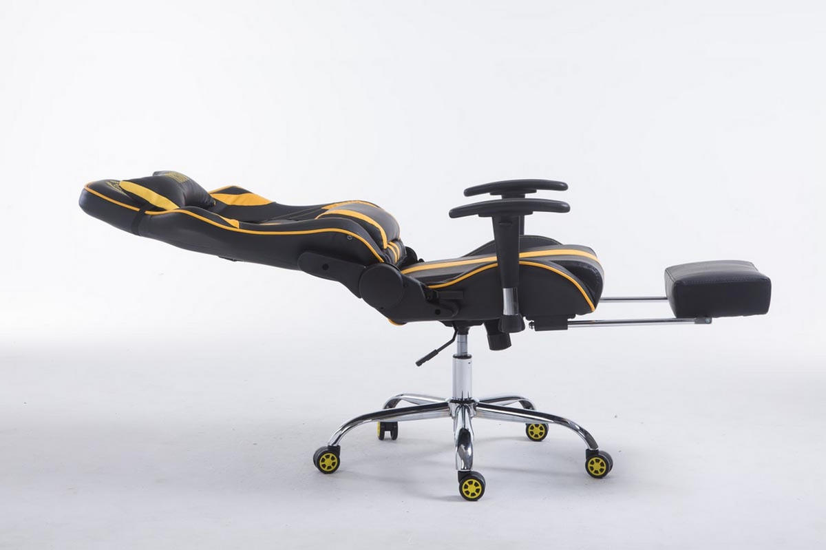 GAMINGSTUHL Limitless mit Fußablage, Schwarz/Gelb - Gelb, Textil/Metall (70/135/58cm) - TPFLiving