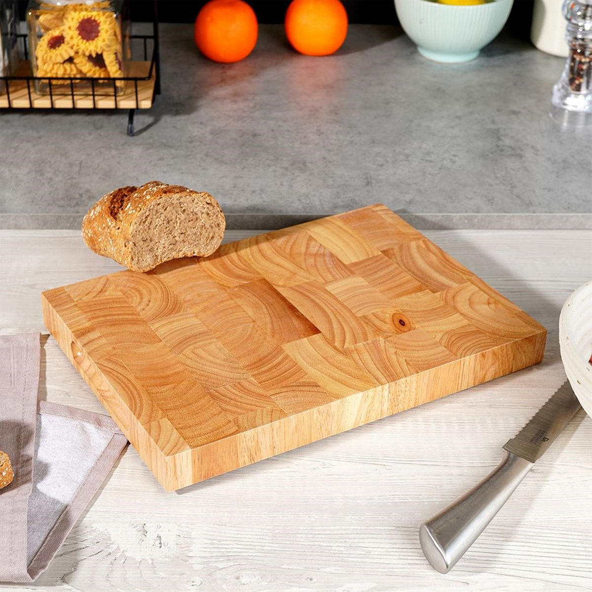 SCHNEIDEBRETT Massivholz natur - Naturfarben, Holz (25/35cm) - Orion 