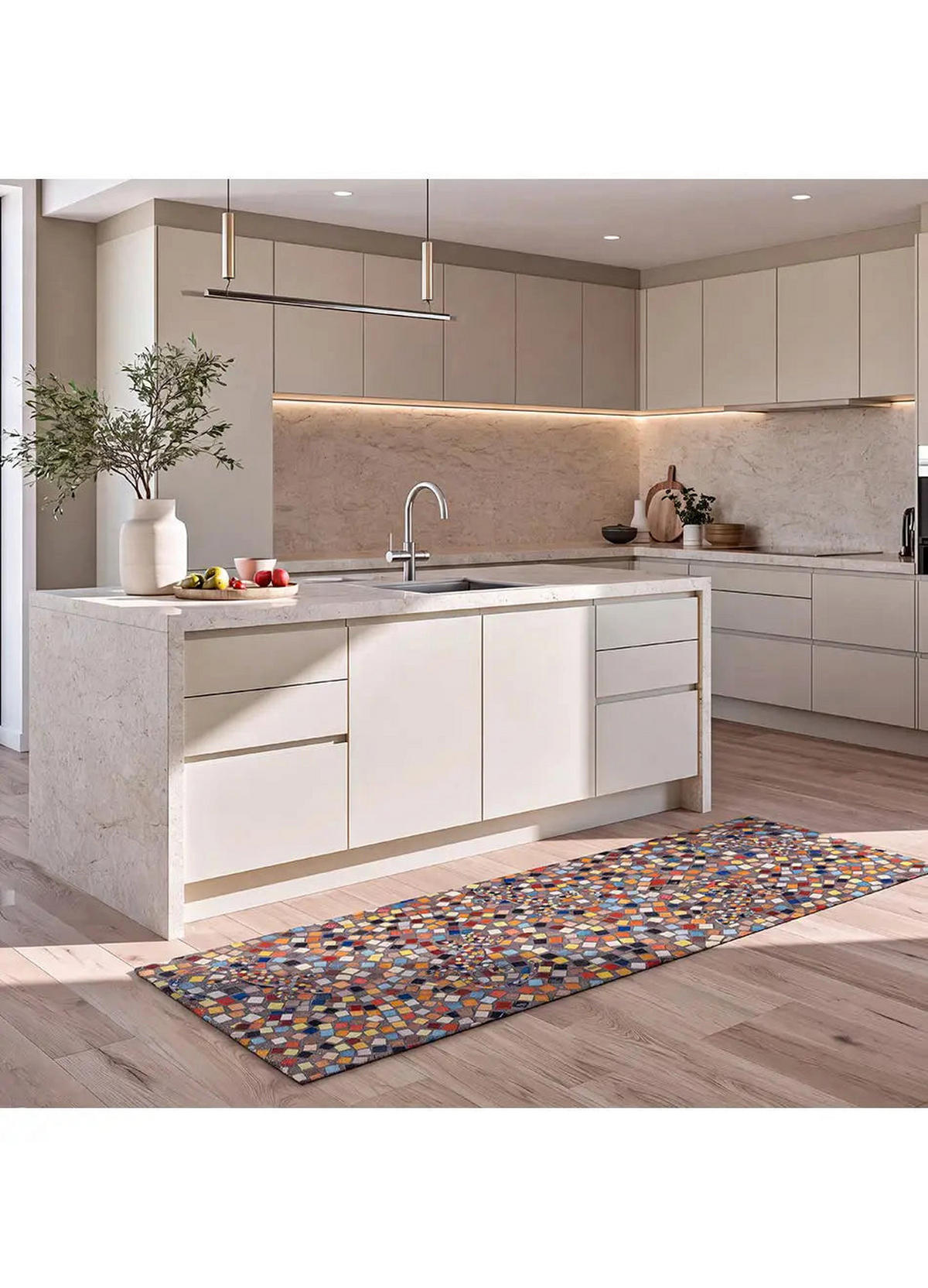 KÜCHENTEPPICH Mehrfarbig Ricci 52/100 cm - Multicolor, Kunststoff/Textil (52/100cm) - Atticgo