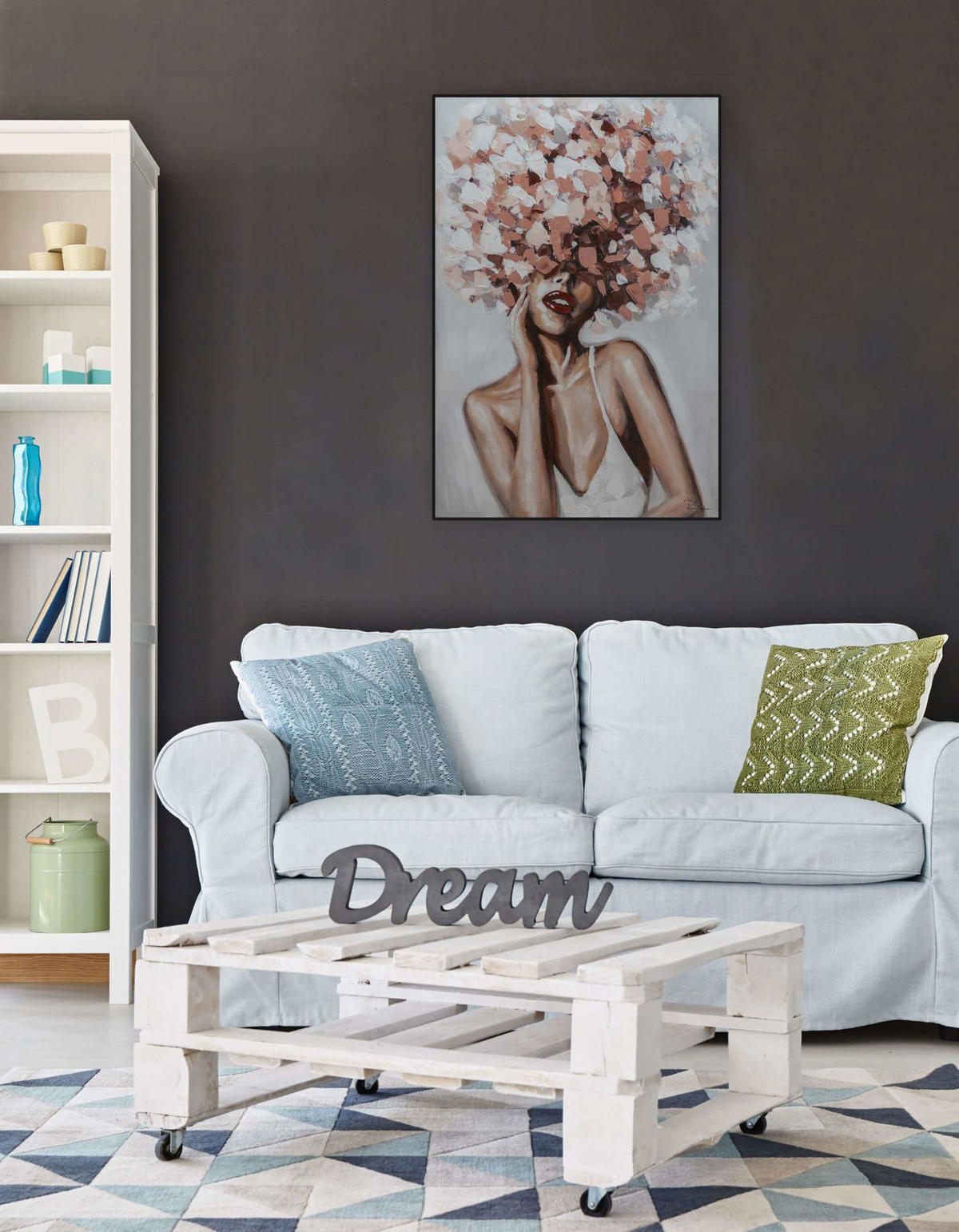 ÖLGEMÄLDE 60/90 cm - Pink, Holz/Textil (1.36/90cm) - KUNSTLOFT
