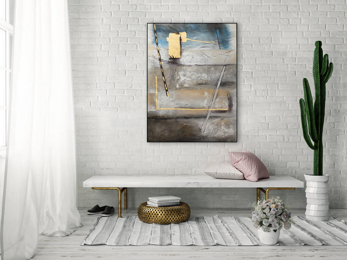OLEJOMAĽBA 75/100 cm, Zvieratá - sivá, drevo/textil (75/100cm) - KUNSTLOFT