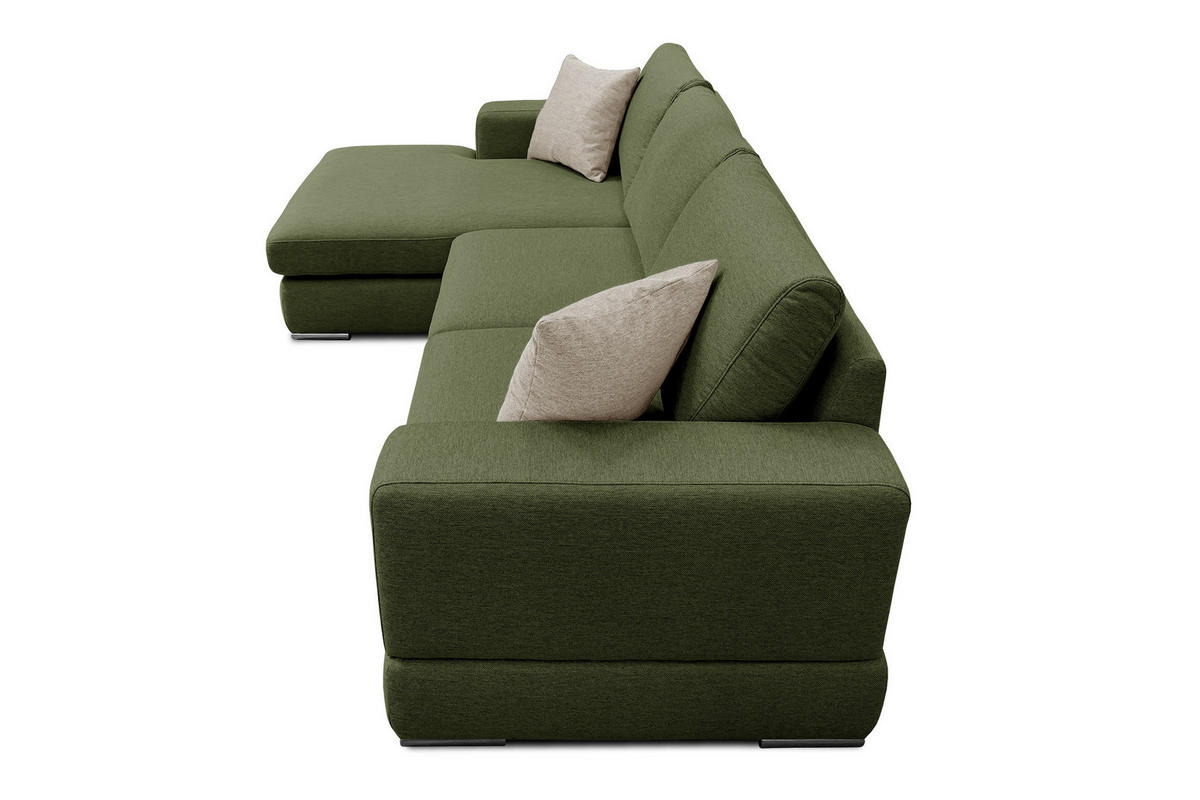 ECKSOFA OTTO 4-Sitzer, grün - Grün, Holzwerkstoff/Textil (159/279cm) - Courtois Laville