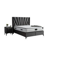 POLSTERBETT-SET Rhythm 180x200 Anthrazit - Bett inkl. Matratze - Anthrazit, Metall (180/200cm) - Villa Möbel
