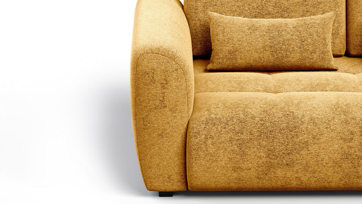 SOFA SORENO 3-Sitzer, gelb - Gelb/Schwarz, Holz/Textil (214/94/114cm) - Courtois Laville