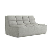 2-SITZER-SOFA Strukturstoff Stoff Grau - Hellgrau/Schwarz, Kunststoff/Textil (160/75/93cm) - Makamii
