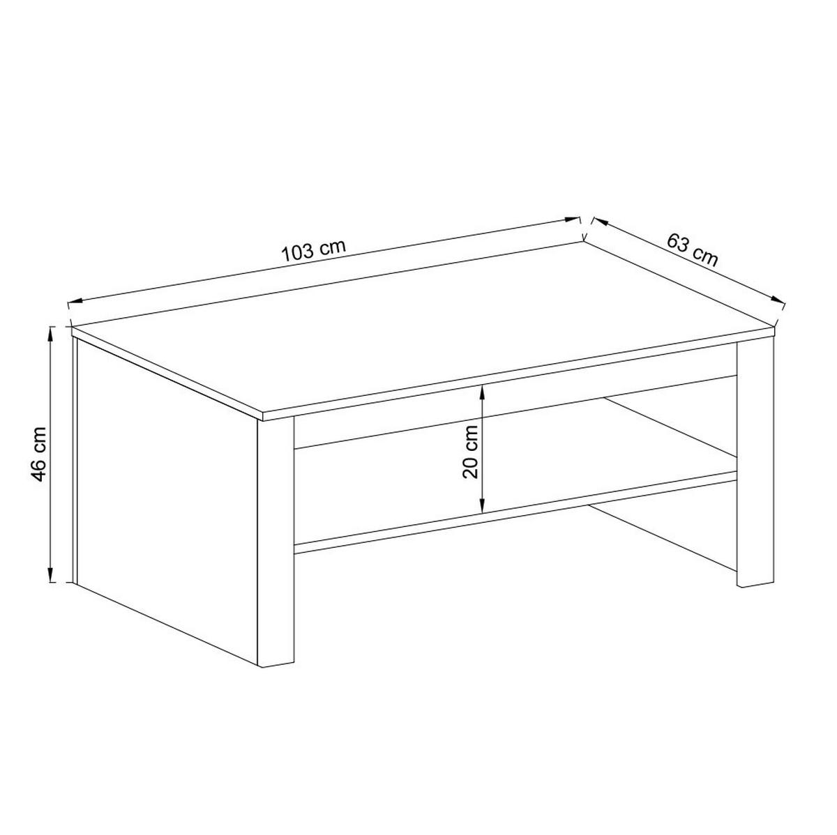 COUCHTISCH Falco Anderson Pinie - Absetzungen Eiche Riviera 103 / 63 / 46cm - Eichefarben/Pinienfarben, Holz/Holzwerkstoff (63/103/46cm) - Feldmann-Wohnen