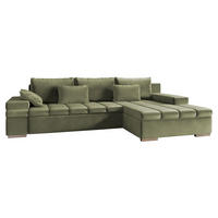 ECKSOFA Bangkok, Seite: Rechts - Silberfarben/Hellgrün, Holz/Textil (310/175cm) - MIRJAN24