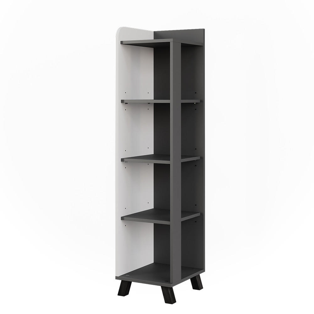 BADRUMSHYLLA Karen Antracit/vit 30x128 cm med fack Antracit, Vit 128/30/35 cm