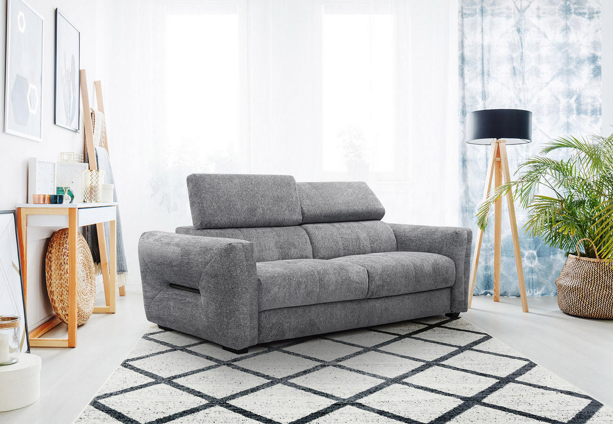 SOFA CALVERA 3-Sitzer, grau - Grau, Holzwerkstoff/Textil (204/79/106cm) - Courtois Laville