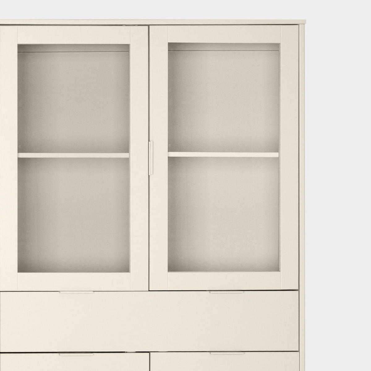 VITRINENSCHRANK DOPPELTER Elian Weiß 95 cm x 170 cm - Weiß, Holzwerkstoff (95/170/39cm)