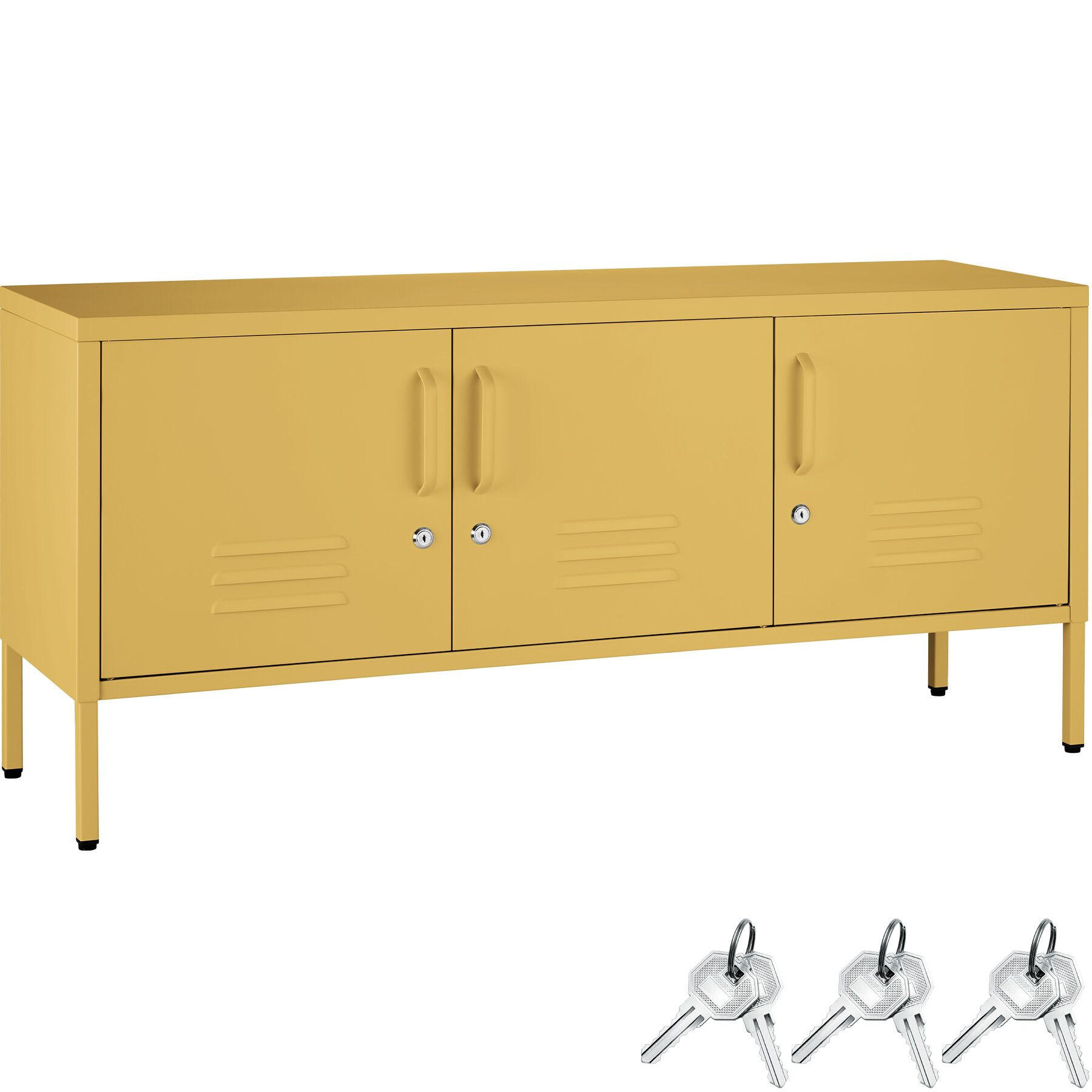 tectake Sideboard Gelb 120x55.5x37.5 cm