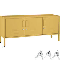 SIDEBOARD Baker, Kippschutz, höhenverstellbare Füße, gelb - Gelb, Metall (120/55.5/37.5cm) - tectake