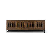 TV-SCHRANK aus Akazienholz und Metallbeinen mit 4 Türen - Braun, Holz (200/65/45cm) - Giner y Colomer