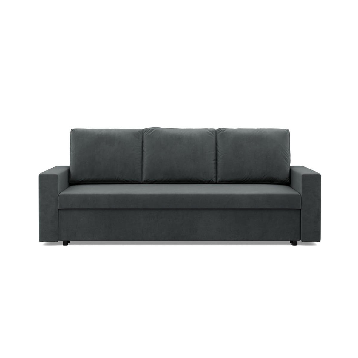 SOFA 3-SITZER MIT SCHLAFFUNKTION NEO, Dunkelgrau - Grau, Textil (220/92/92cm) - Mebligo