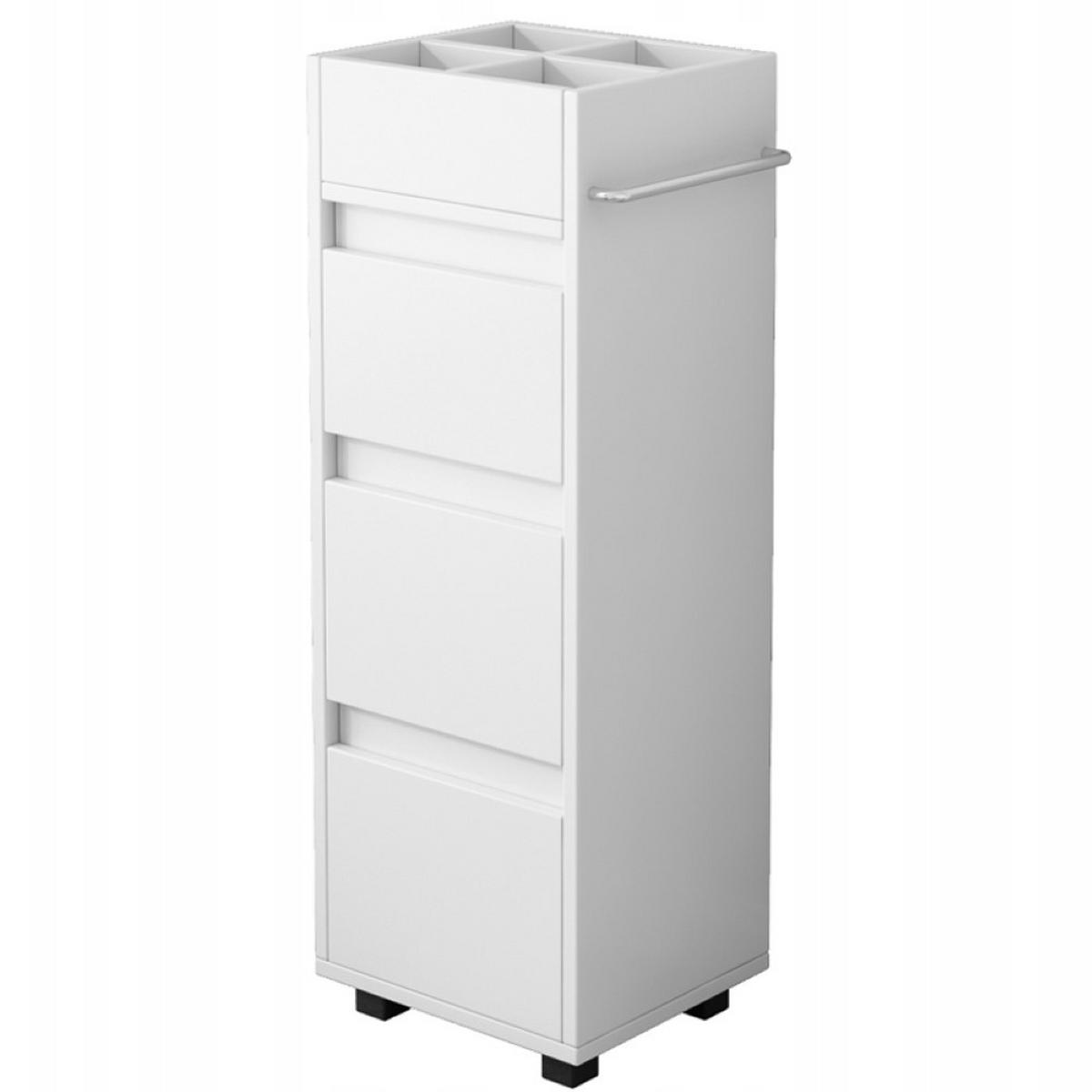 BADEZIMMERREGAL - Weiß, Holzwerkstoff (33/90/30cm)