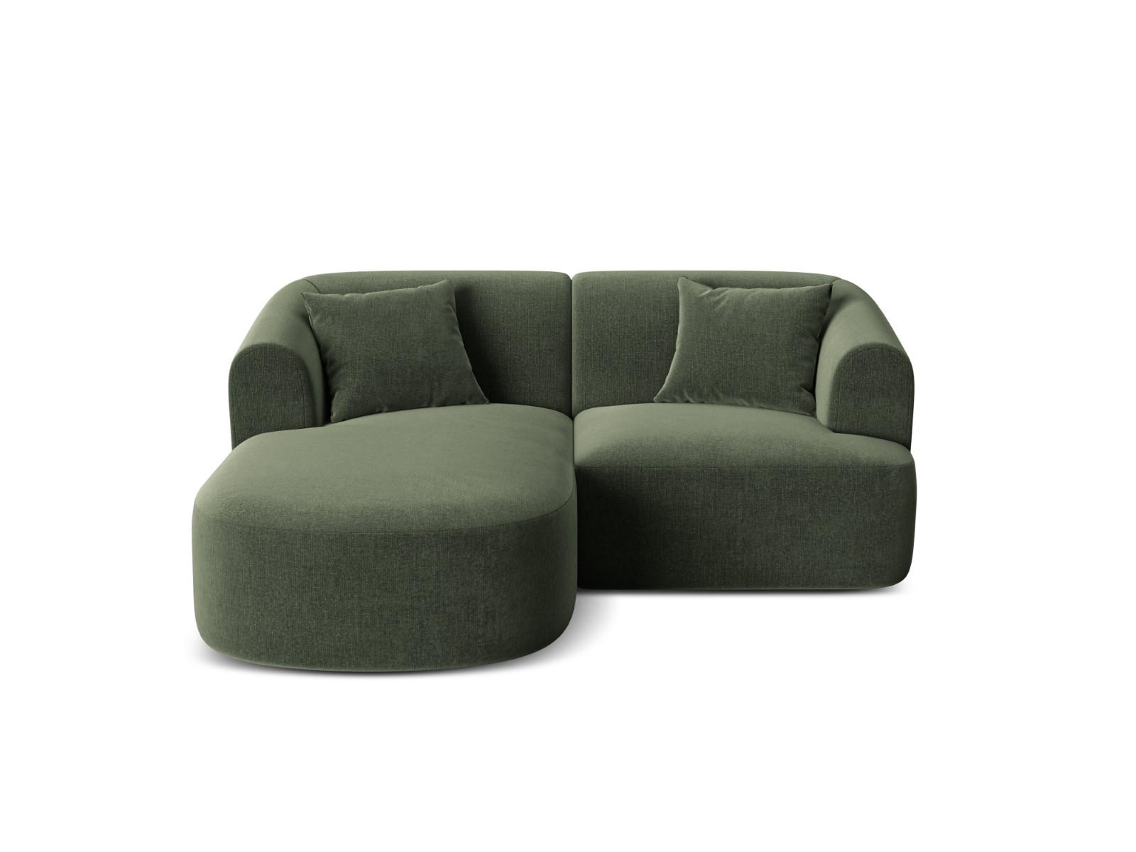 MODULARES-ECKSOFA links Campi aus Samt grün 3 Sitzplätze - Grün, Textil (156/180cm) - Cosmopolitan Design