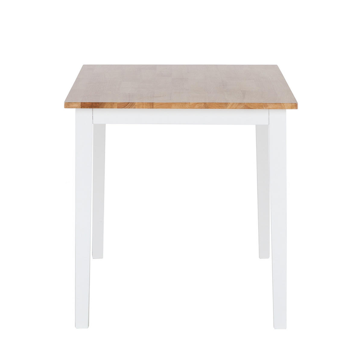 ESSTISCH - Gummibaum teilmassiv - Gummibaum / Weiß - Braun, Holz/Holzwerkstoff (75/120/74cm) - home24
